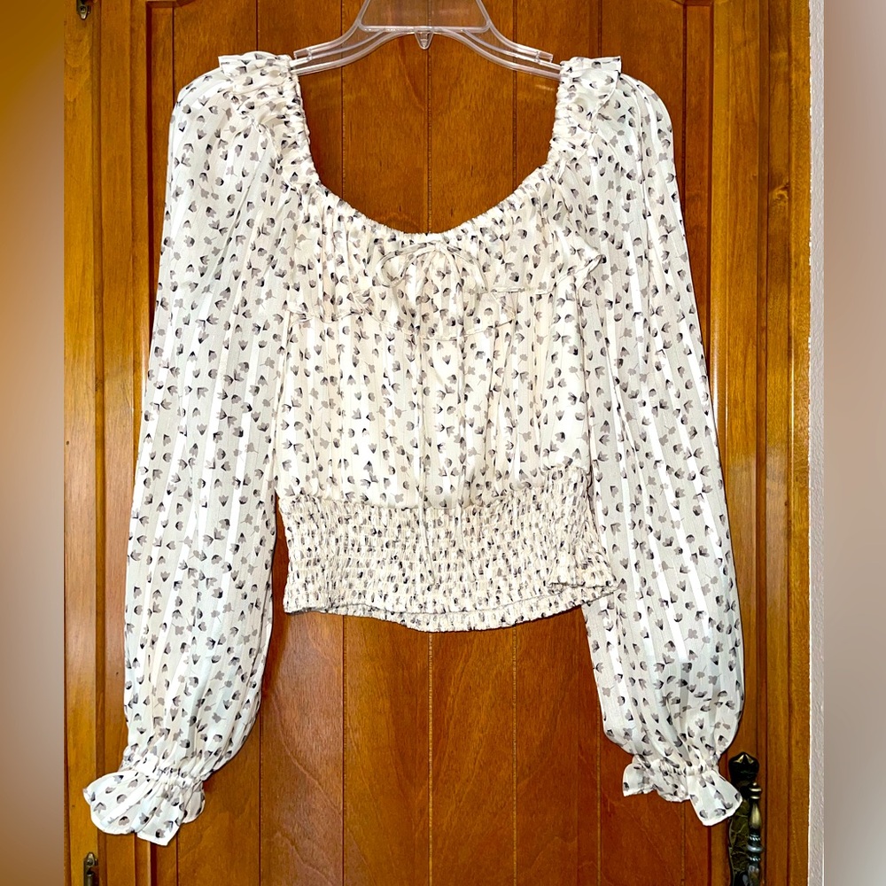 “NWT” BLOOMFIELD FOR NORDSTROM IVORY LONG SLEEVE & LINED LADIES BLOUSE, SIZE MED